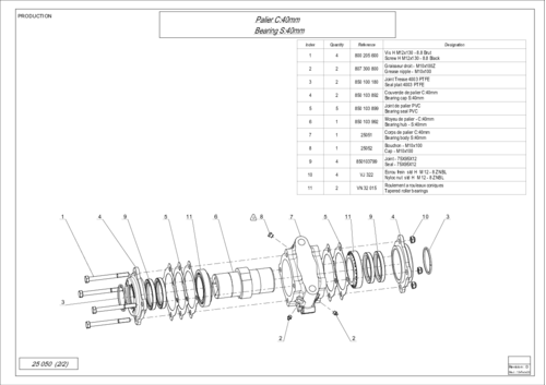 Pièces d'usure disque et dent - Disques cover-crop - Palier de cover crop complet origine
