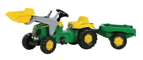 Jouets - Jouets - Tracteur à pédales avec chargeur frontal et remorque