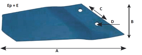 Pièces d'usure disque et dent - Cultivateurs - Aileron coudé long gauche pour SMARAGD Lemken adaptable
