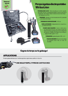 Equipement d'atelier - Graissage - Pompe à graisse électro-portative