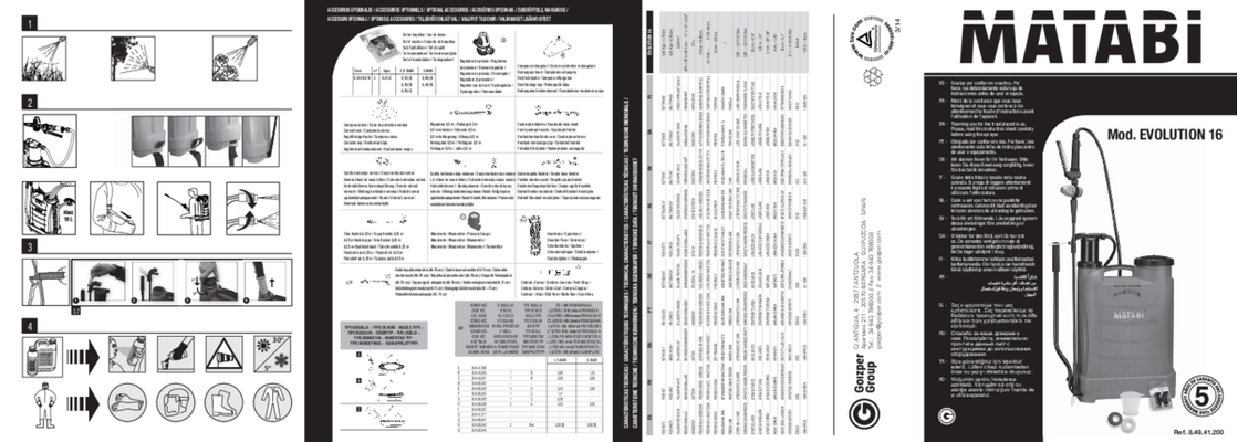 Pulvérisation - Pulvérisateur - Pulvérisateur à dos EVOLUTION 16L