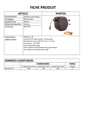 Compresseurs, outils pneumatiques - Accessoires - Enrouleur de tuyau d'air