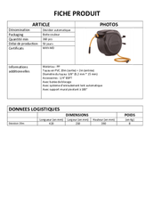 Compresseurs, outils pneumatiques - Accessoires - Enrouleur de tuyau d'air