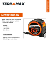 Equipement d'atelier - Mesure - Mètre ruban 3 m